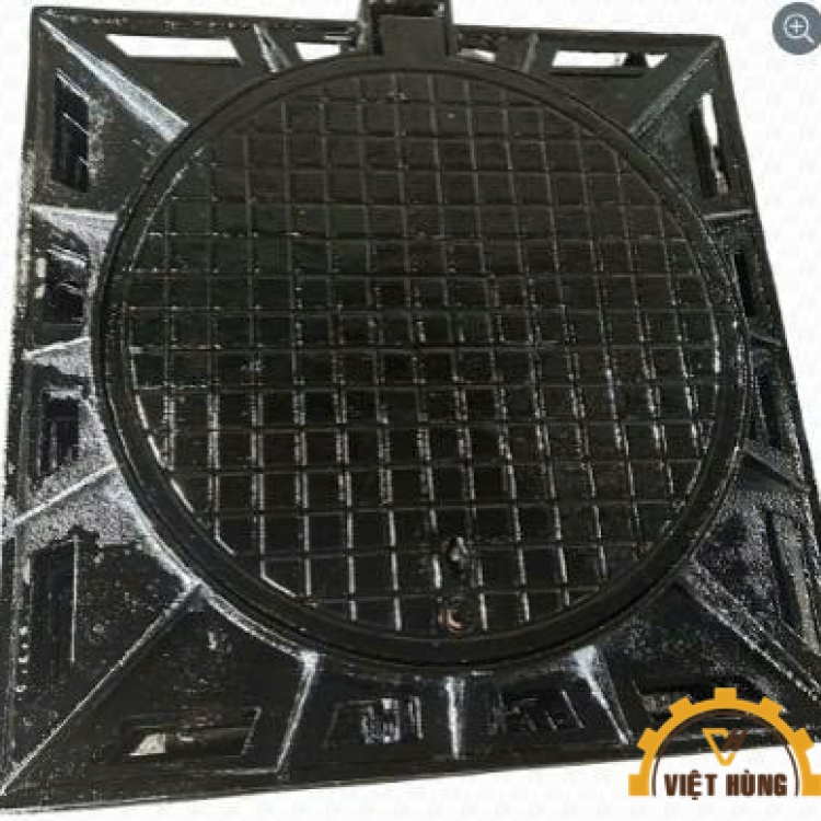Nắp hố ga gang KT 850x850, nắp 650mm